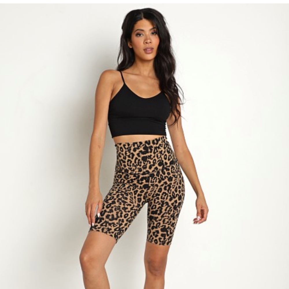 LNA Leopard Print Bike Short
